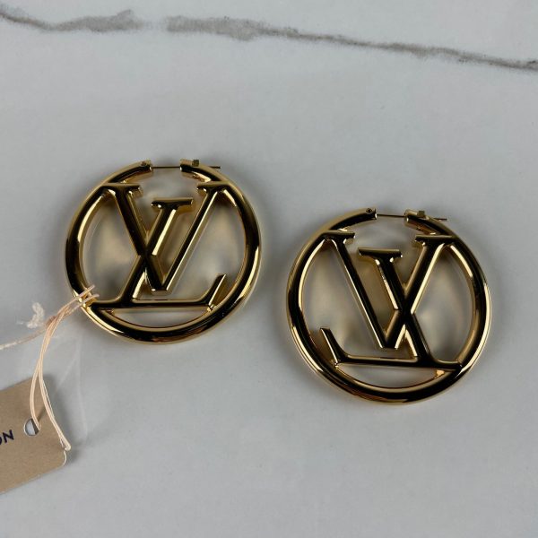 LOUIS VUITTON Louise Hoop Earrings – Image 4