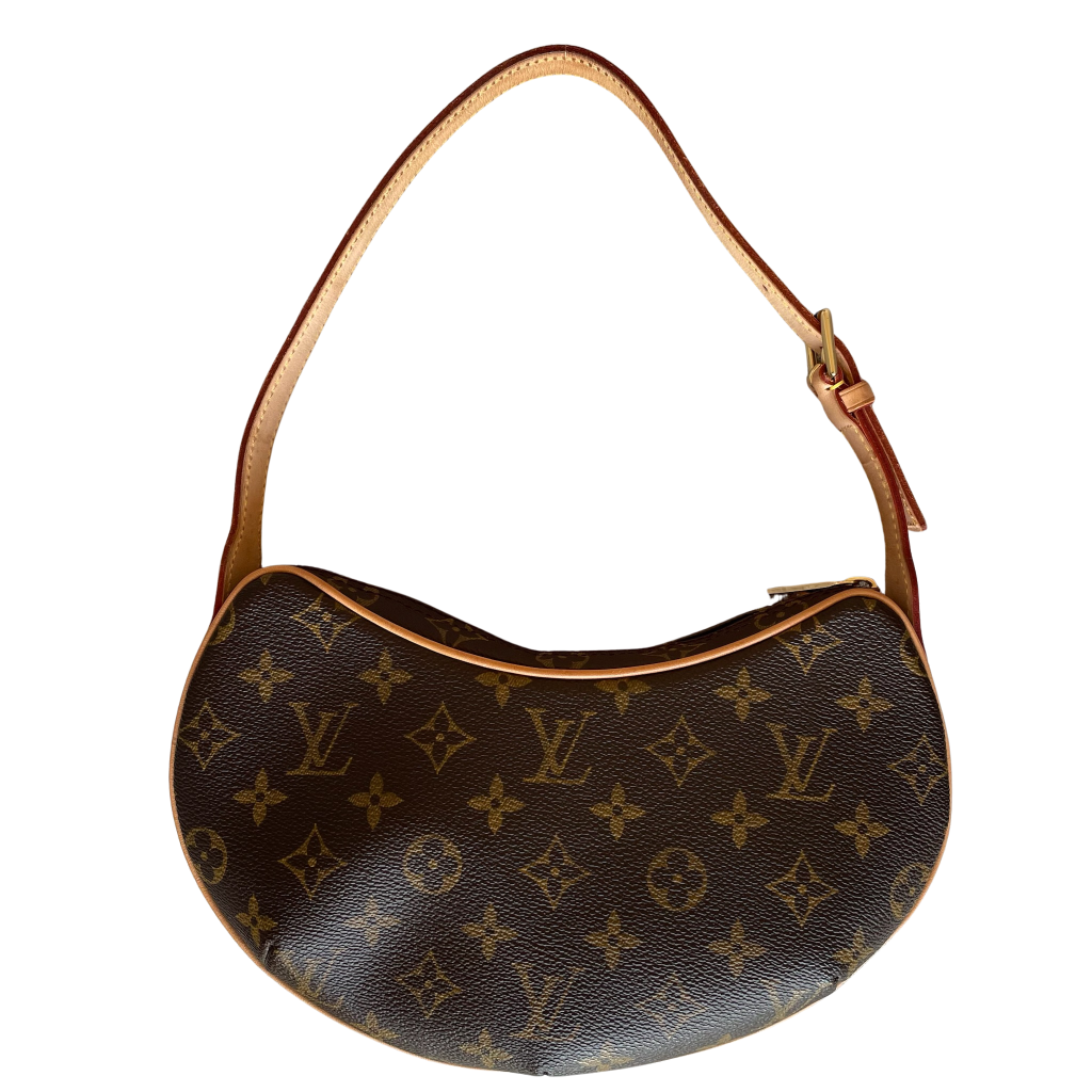 Louis Vuitton Pochette Croissant en toile Monogram avec bandoulière en cuir vachetta