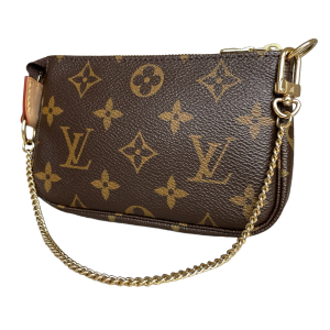 Louis Vuitton Mini Pochette Accessoires en toile Monogram avec chaîne dorée