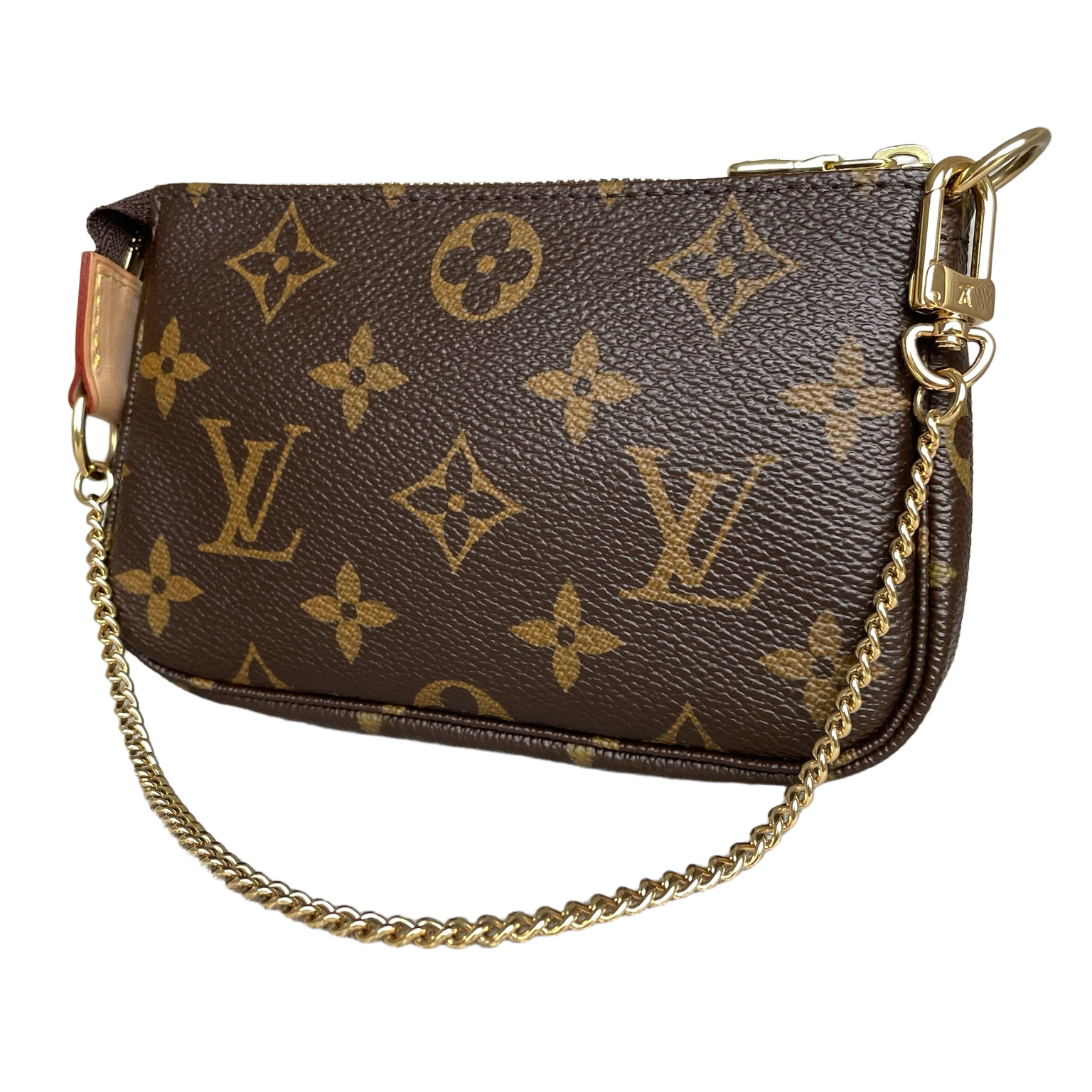 Louis Vuitton Mini Pochette Accessoires en toile Monogram avec chaîne dorée