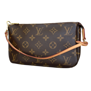 Louis Vuitton Pochette Accessoires en toile Monogram avec bandoulière en cuir vachetta
