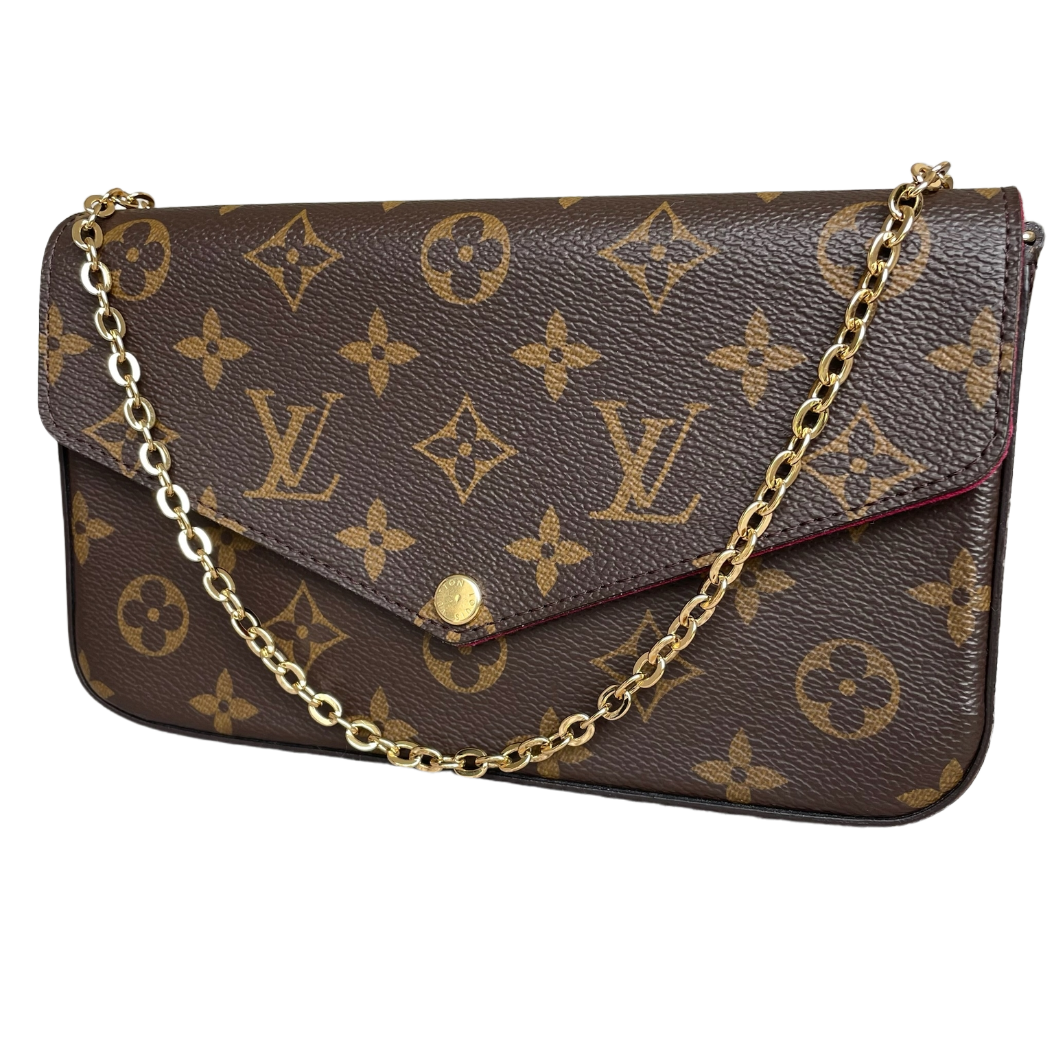 Louis Vuitton Pochette Félicie en toile Monogram avec chaîne dorée