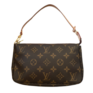 Louis Vuitton Pochette Accessoires en toile Monogram avec bandoulière en cuir vachetta