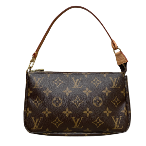 Louis Vuitton Pochette Accessoires en toile Monogram avec bandoulière en cuir vachetta