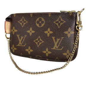 Louis Vuitton Mini Pochette Accessoires en toile Monogram avec chaîne dorée